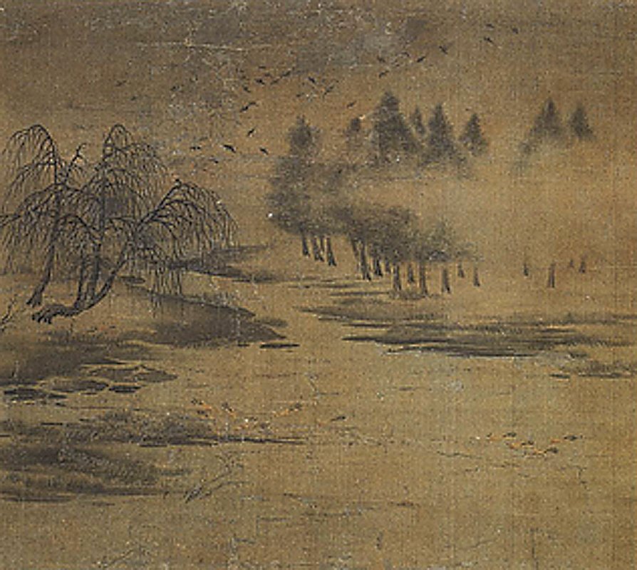 （傳）趙令穰〈秋塘圖〉冊，日本大和文華館藏。