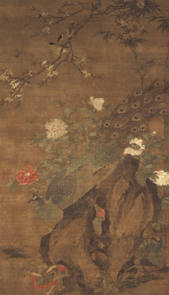 中國明代〈花鳥圖〉，日本大和文華館藏。