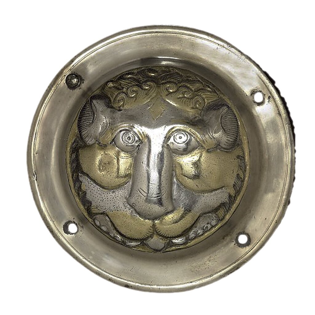 公元4世紀伊朗出土獅紋金屬製品，大英博物館藏。