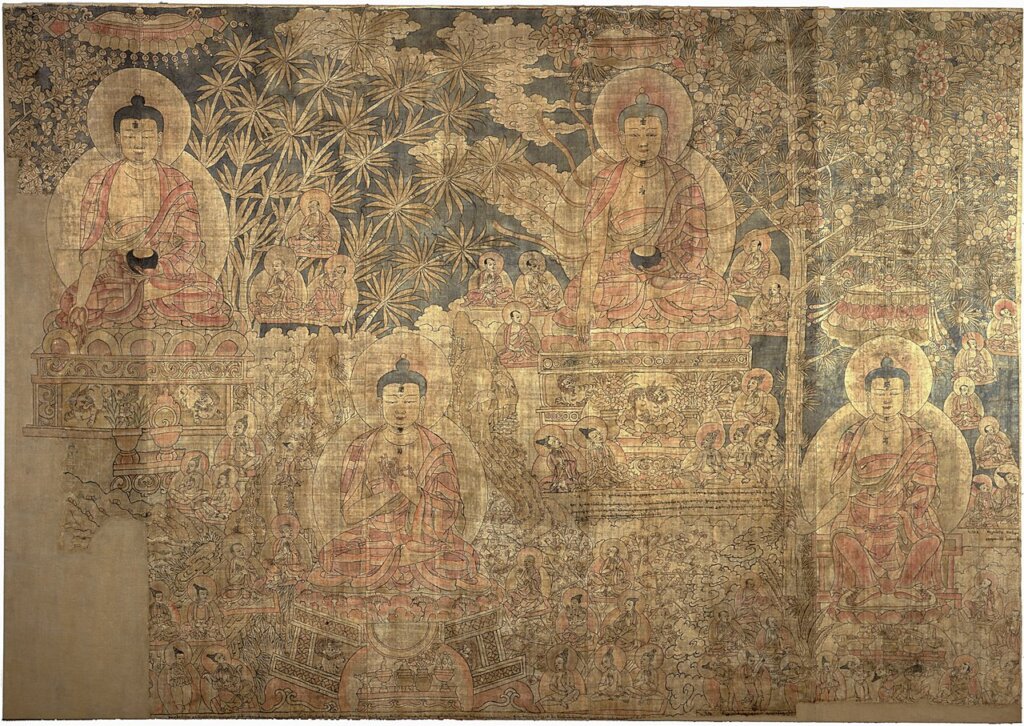 公元12世紀〈木板彩繪金漆佛傳故事護經板〉,各28×73×3公分。