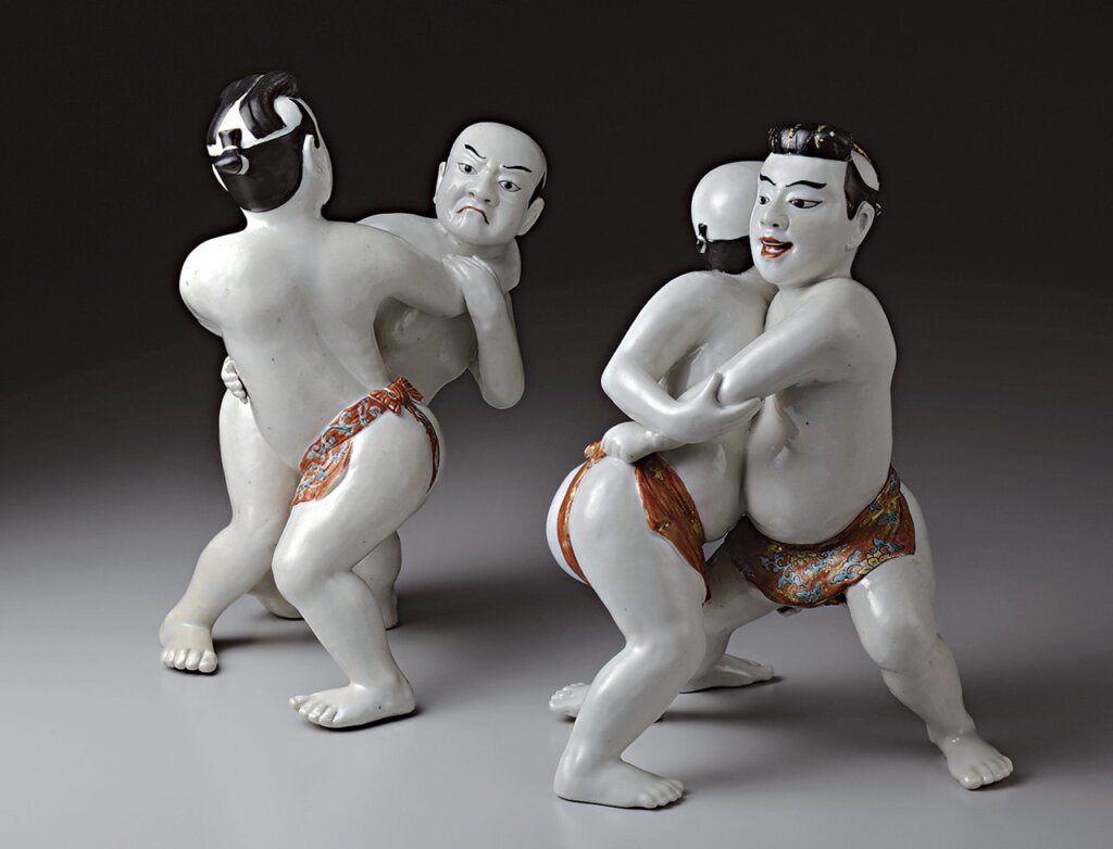 〈五彩相撲人像〉。