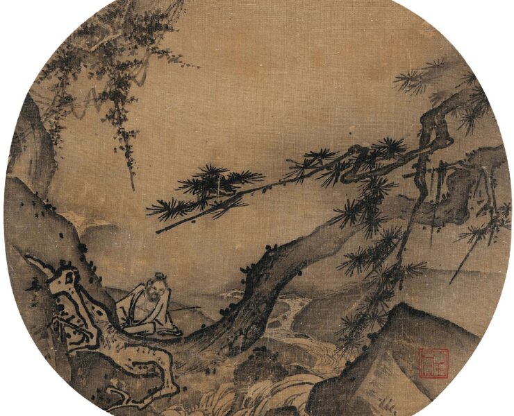 宋．馬遠〈松巖觀瀑圖〉