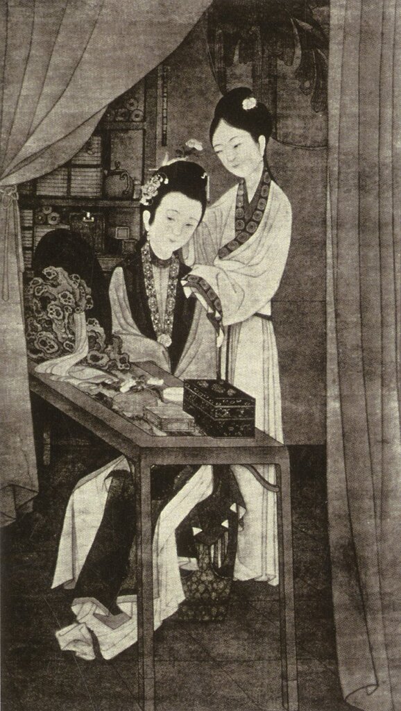 冷枚〈仕女圖〉，收藏地不明。