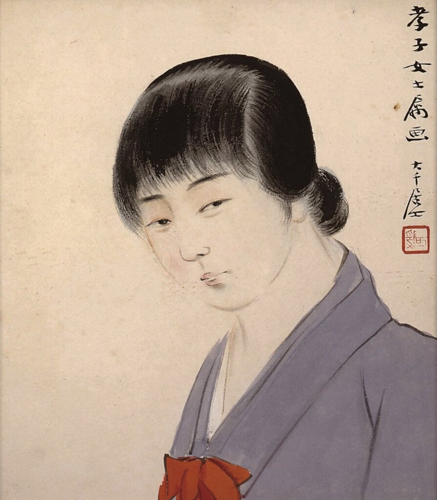 張大千〈孝子女士畫像〉，台北私人收藏。