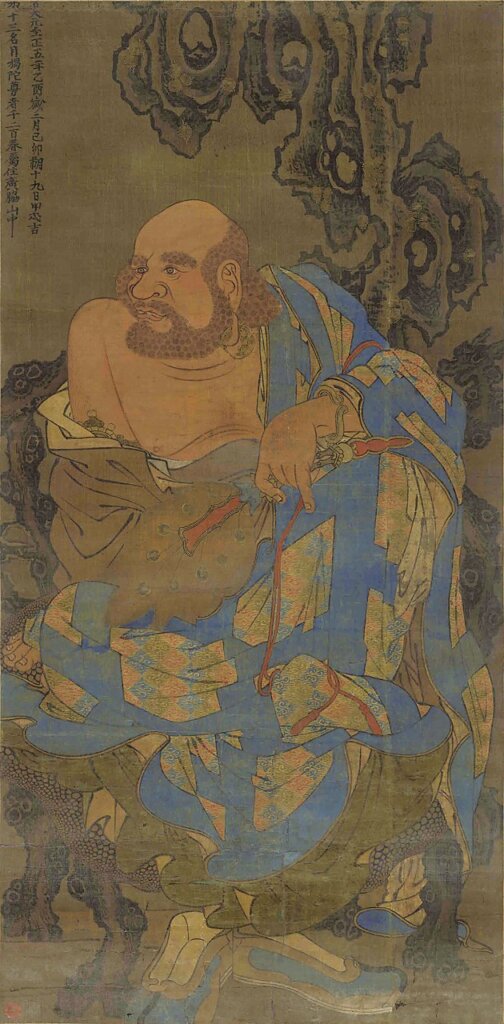 元無款〈第十三羅漢因揭陀〉軸。