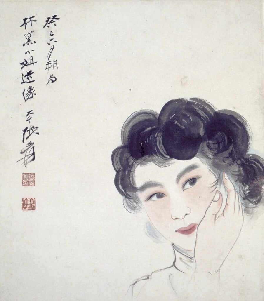 張大千〈林黛畫像〉，台北私人收藏。