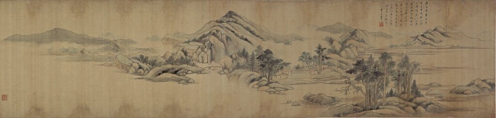 明董其昌〈盤谷序書畫合璧卷〉,42.6×677.3公分,日本大阪市立美術館藏。©Osaka City Museum of Fine Arts。
