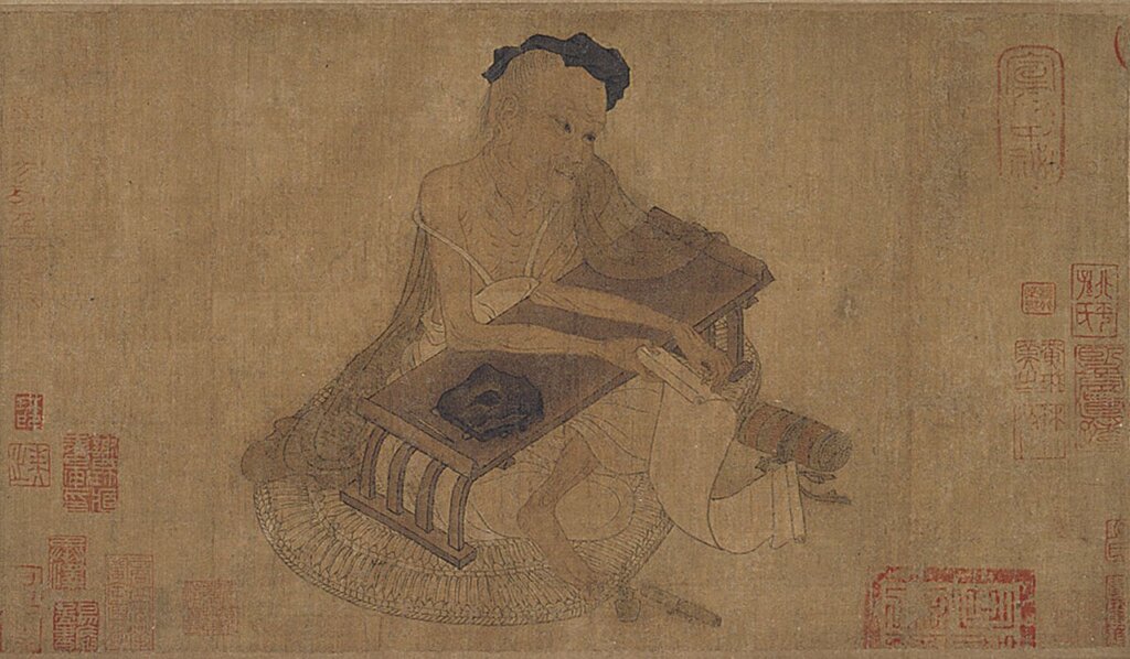 傳王維〈伏生授經圖卷〉,25.4×44.7公分,日本重要文化財,日本大阪市立美術館藏。©Osaka City Museum of Fine Arts。