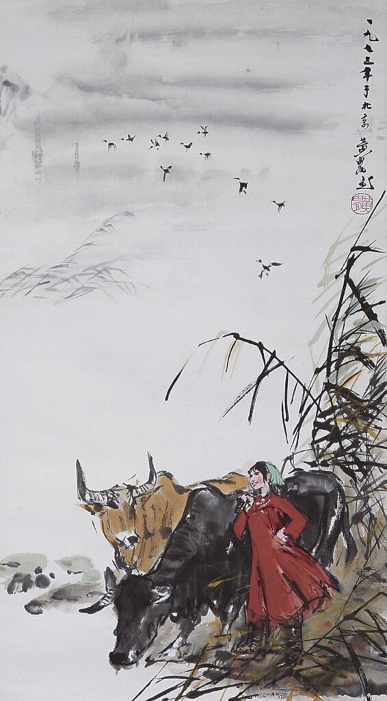 傅抱石（1904～1965）〈虎溪圖〉，72×40公分。