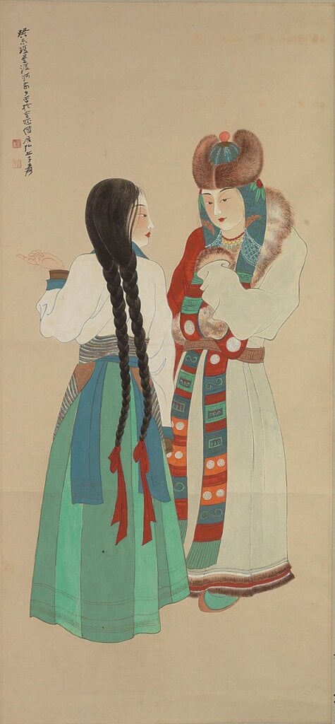 張大千〈蒙藏二女圖〉，台北私人收藏。