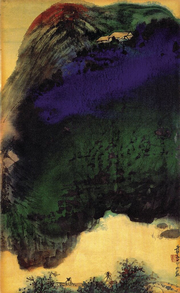 吳冠中1996年作〈交臂〉，124×247公分，預估價1200萬～1800萬港元，成交價2300萬港元，嘉德香港「觀想—中國書畫四海集珍」。
