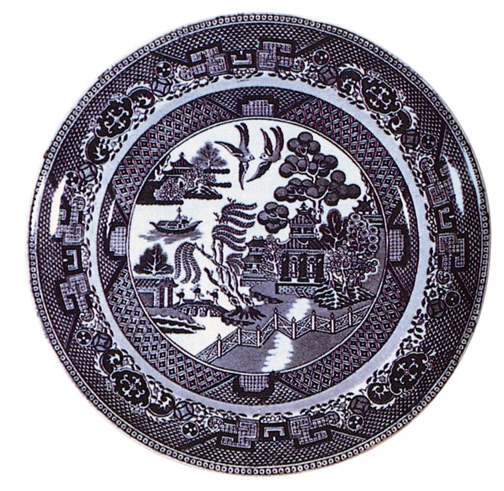 1851～1861年〈青花柳葉盤〉。