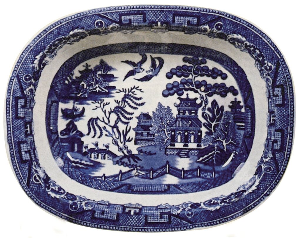 1890～1912年〈青花柳葉盤〉。