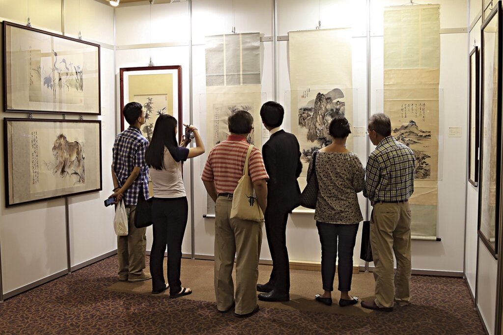 台灣富德2014春拍預展現場。