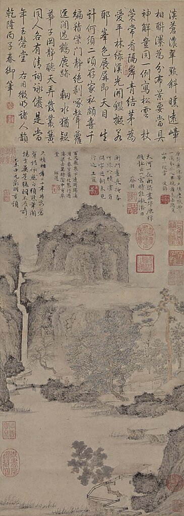 文徵明〈綠陰草堂圖〉軸,國立故宮博物院藏。