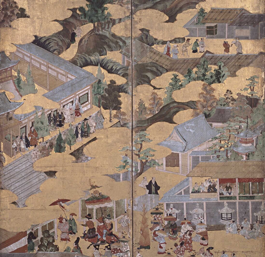 〈豐國祭禮圖屏風〉,圖為局部,日本名古屋市博物館藏。