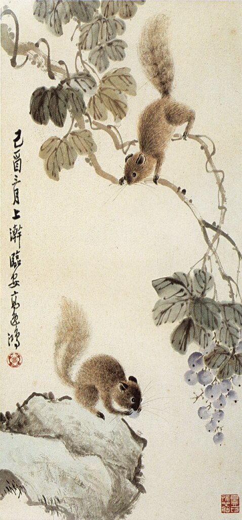 高逸鴻〈節臨石鼓文篆書〉扇面。