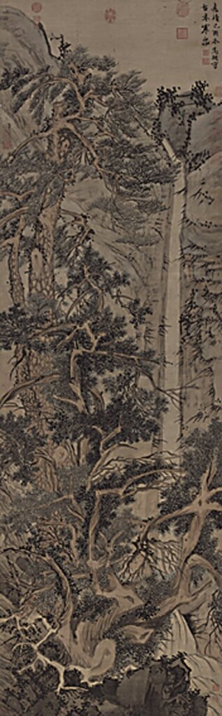 文徵明〈古木寒泉〉軸,國立故宮博物院藏。