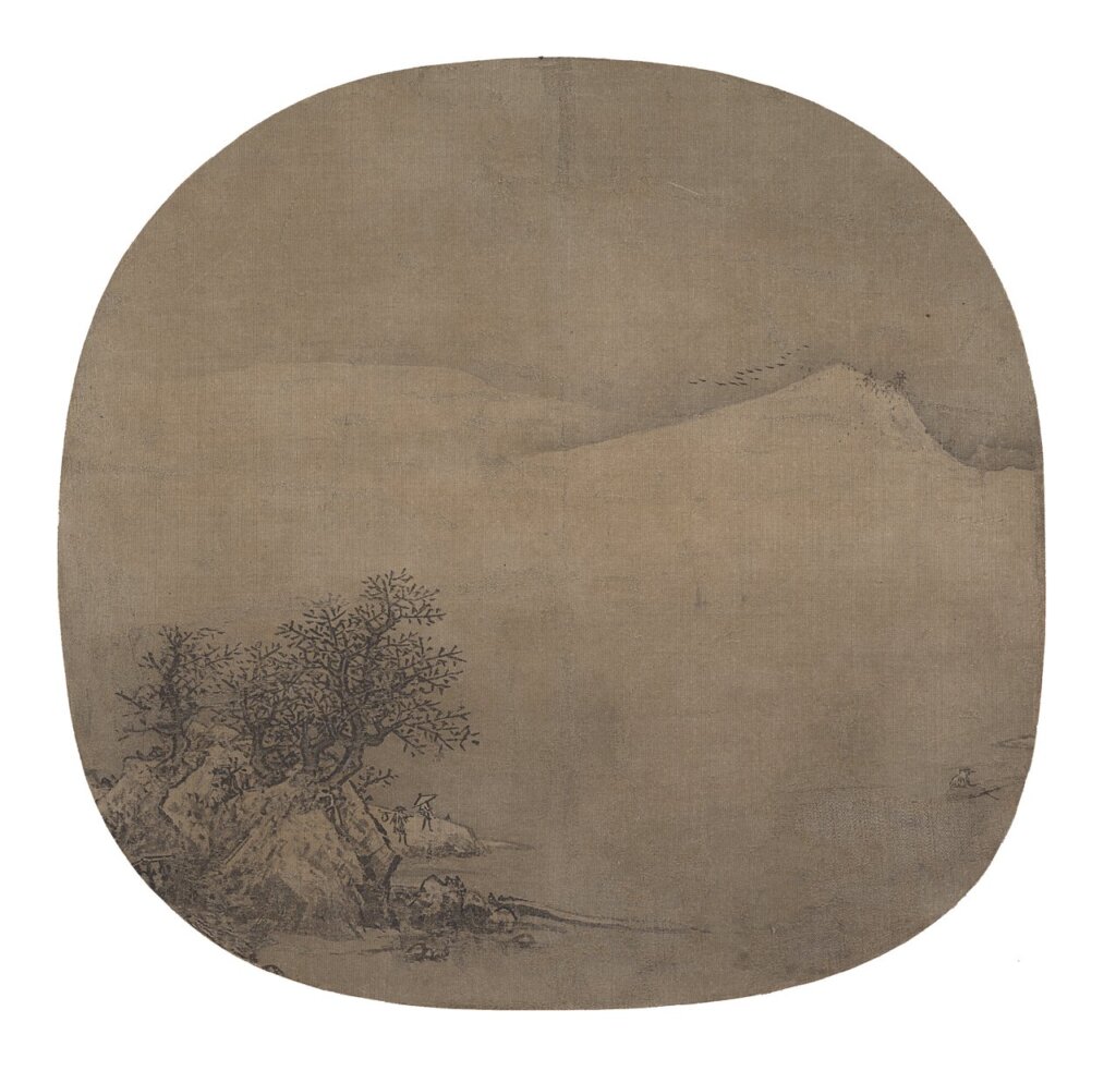 宋佚名13世紀早期〈待渡圖〉，絹本水墨團扇，25.1×25.7公分，美國大都會藝術博物館藏。John Stewart Kennedy Fund，1913（13.100.117）。©The Metropolitan Museum of Art。