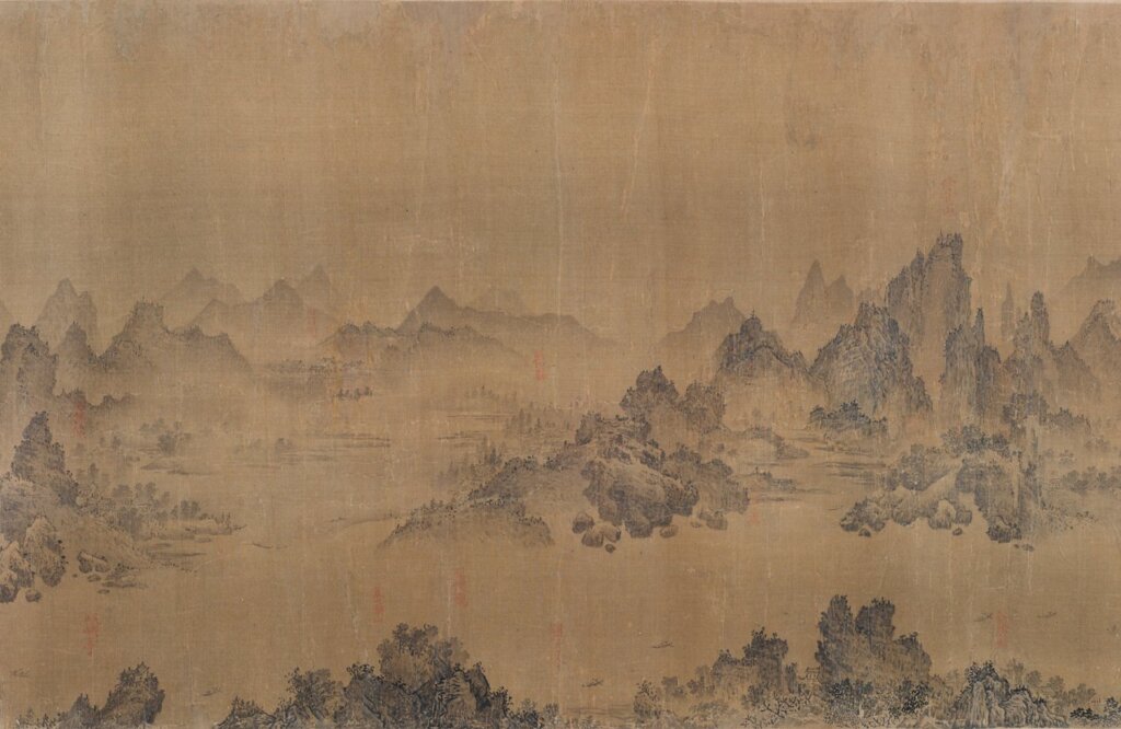 （傳）五代巨然〈長江萬里圖〉卷，圖為局部。編號F1911.168，美國佛利爾美術館藏。