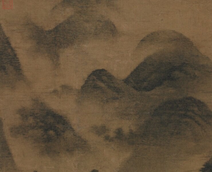 （傳）北宋米芾〈雲起樓圖〉軸。編號F1908.171，美國佛利爾美術館藏。