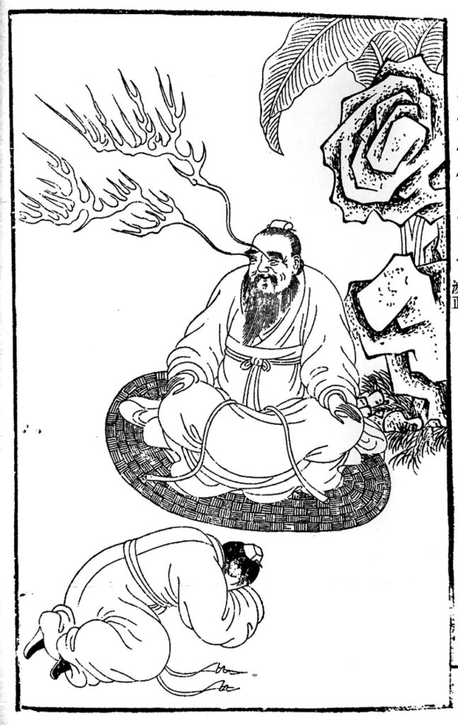 〈涉正〉，《列仙全傳》，玩虎軒刊本，1600年。
