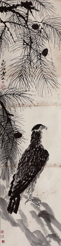 傅抱石〈湘夫人〉，紙本立軸，83.5×44公分。