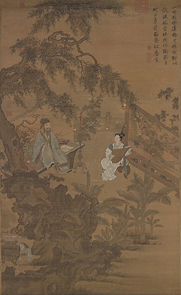 唐寅〈陶穀贈詞圖〉軸，國立故宮博物院藏。故宮「明四大家特展－唐寅」展品。