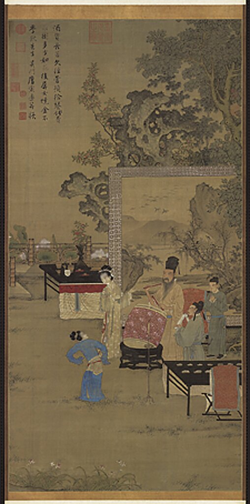 唐寅〈韓熙載夜宴圖〉軸，國立故宮博物院藏。故宮「明四大家特展－唐寅」展品。