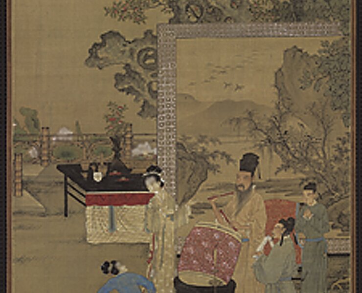 唐寅〈韓熙載夜宴圖〉軸，國立故宮博物院藏。故宮「明四大家特展－唐寅」展品。