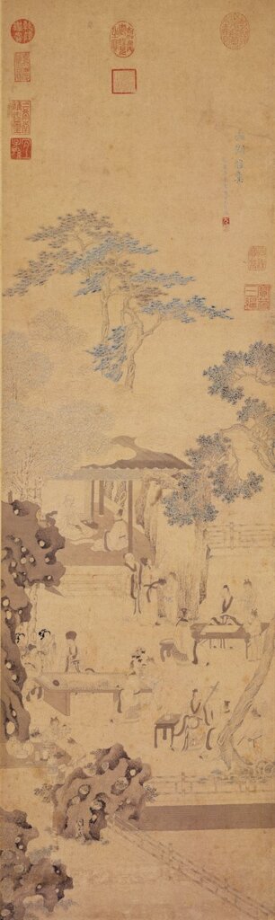 明尤求〈西園雅集〉軸，國立故宮博物院藏。