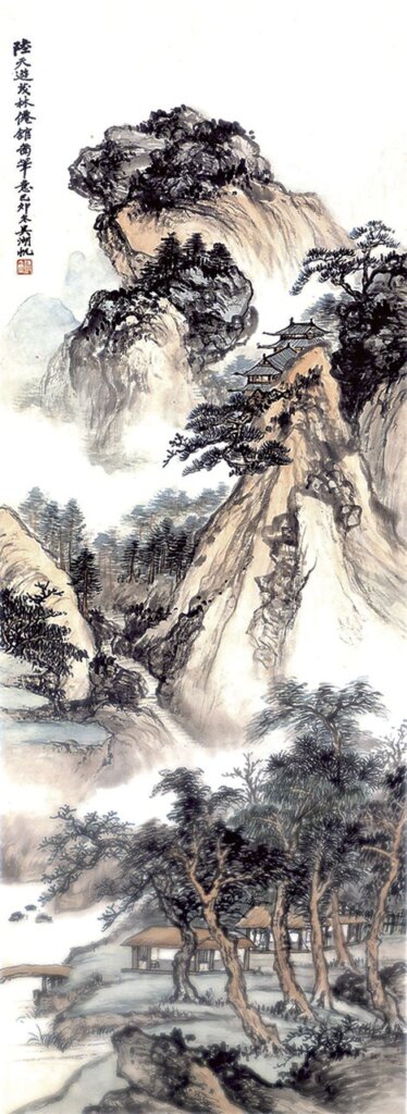 吳湖帆〈臨陸天遊茂林僊館圖筆意〉。