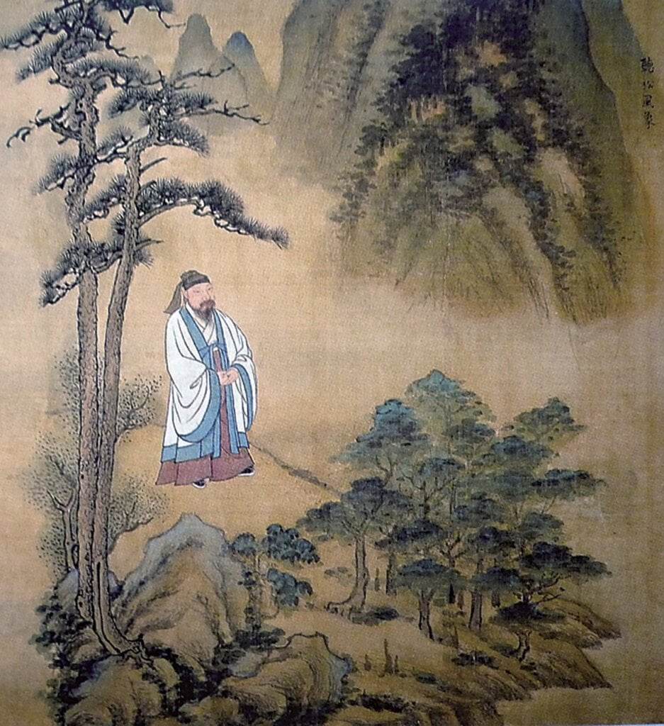 元無款〈吳全節十四像並贊卷〉局部，美國波士頓美術館藏。