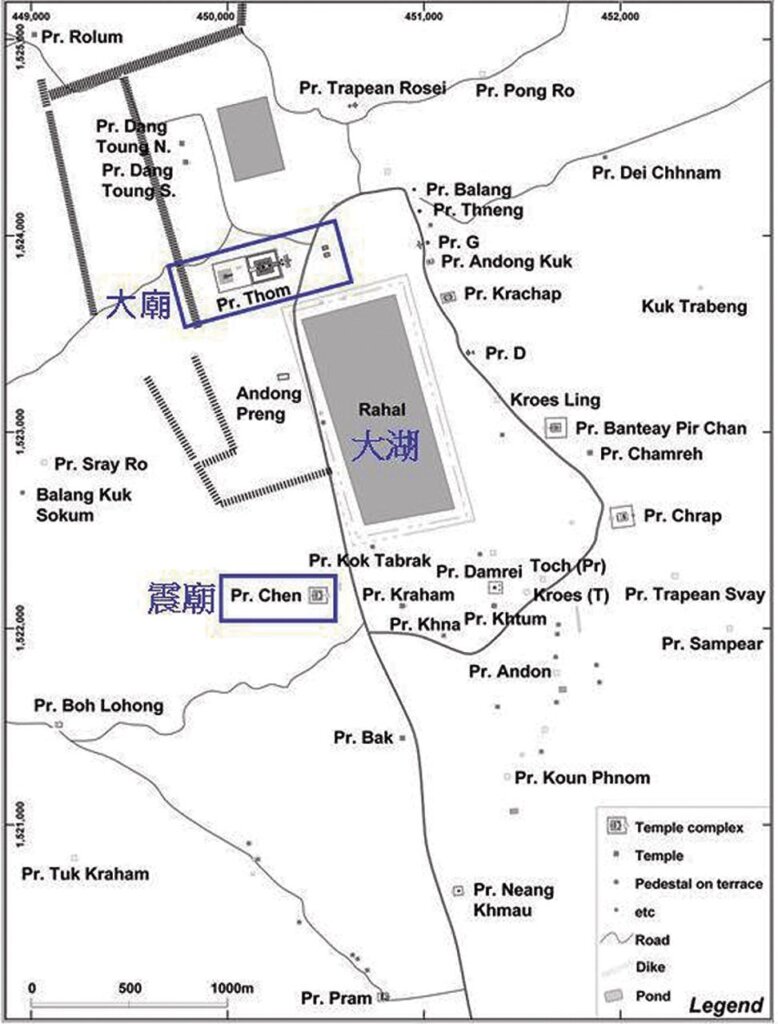 科克城配置圖。引自Uchida et al〈Construction Sequence of the Koh Ker Monuments in Cambodia Deduced from the Chemical Composition and Magnetic Susceptibility of Its Laterites〉,《Heritage Science》,2014,2:10。