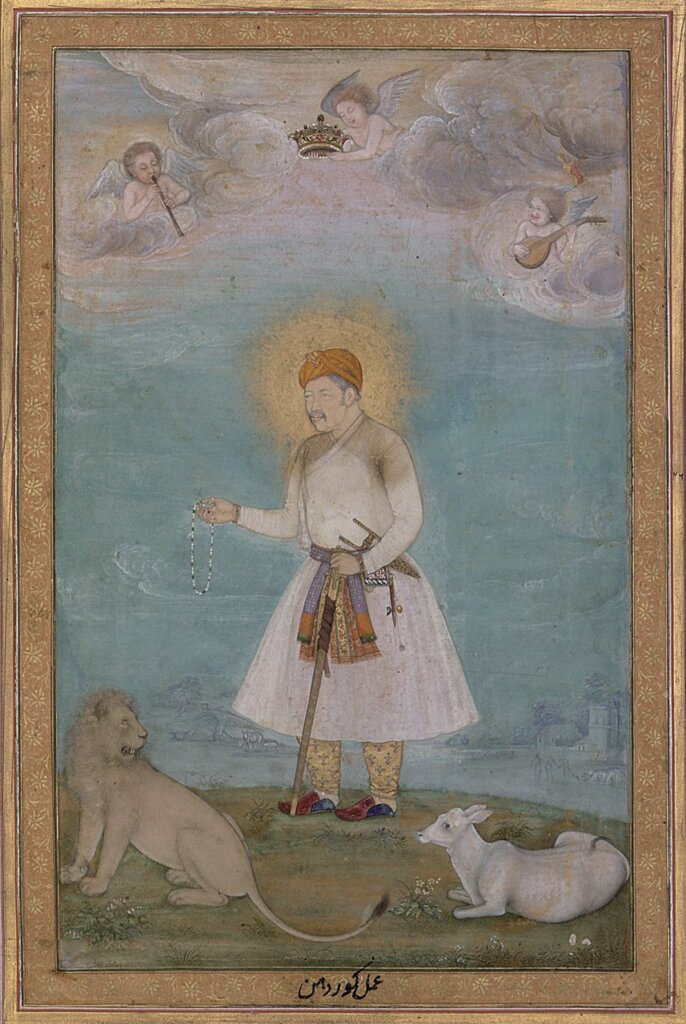 阿克巴、獅子與犢牛圖。The Metropolitan Museum of Art，www.metmuseum.org。