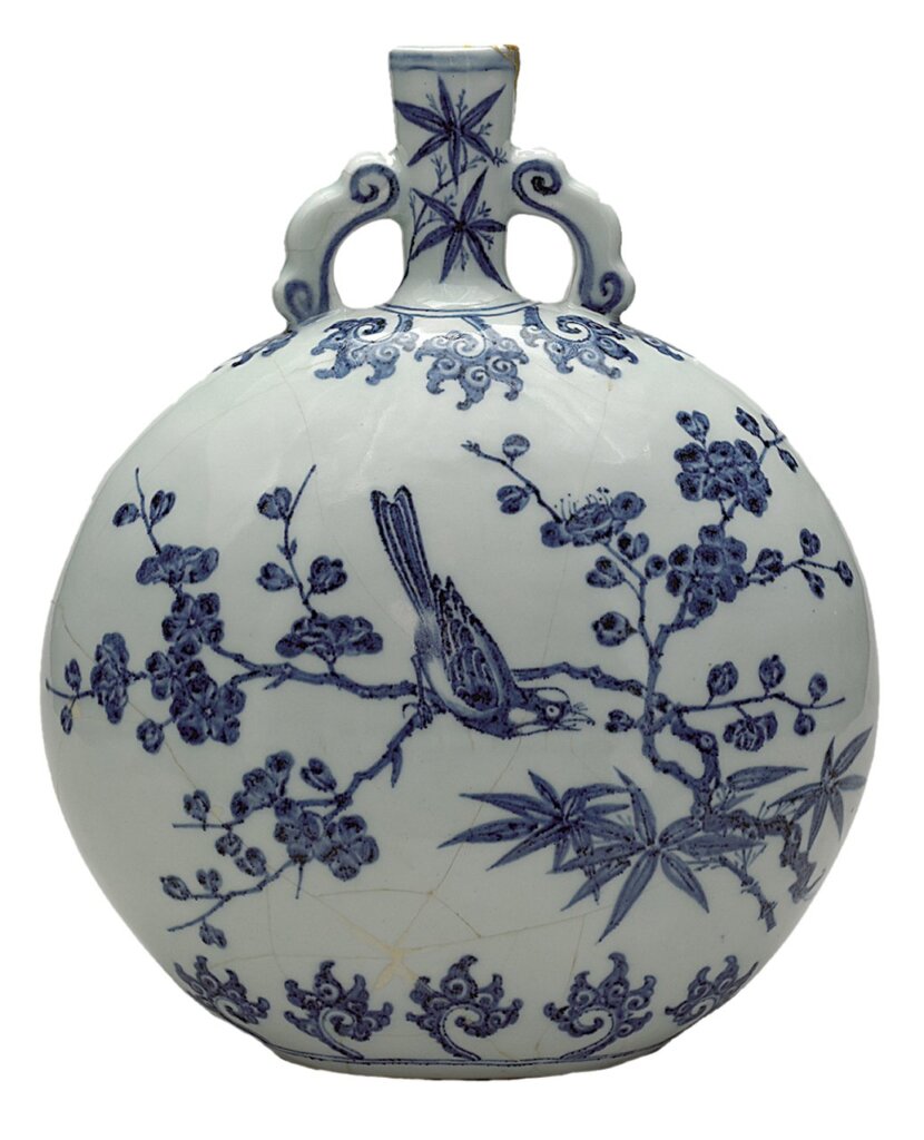 明永樂〈青花寶月瓶〉，大維德基金會藏。©The Trustees of the British Museum。