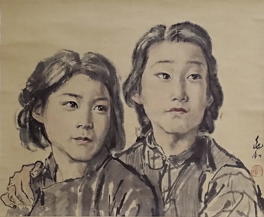 蔣兆和1936年作〈賣報童〉，83.5×48公分，四川瀘州市博物館收藏。1937年七七事變後，「委員長脫了險」被挖去。