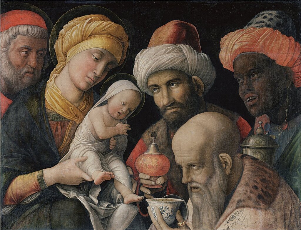 安德烈亞．曼特尼亞（Andrea Mantegna，1431～1506）〈三王朝拜（Adoration of the Magi）〉，美國洛杉磯蓋提美術館藏。©The J. Paul Getty Museum, Open Content program。