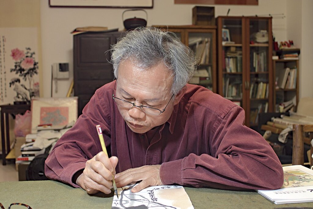 陳永模2014年作〈玫瑰〉，138×12公分。