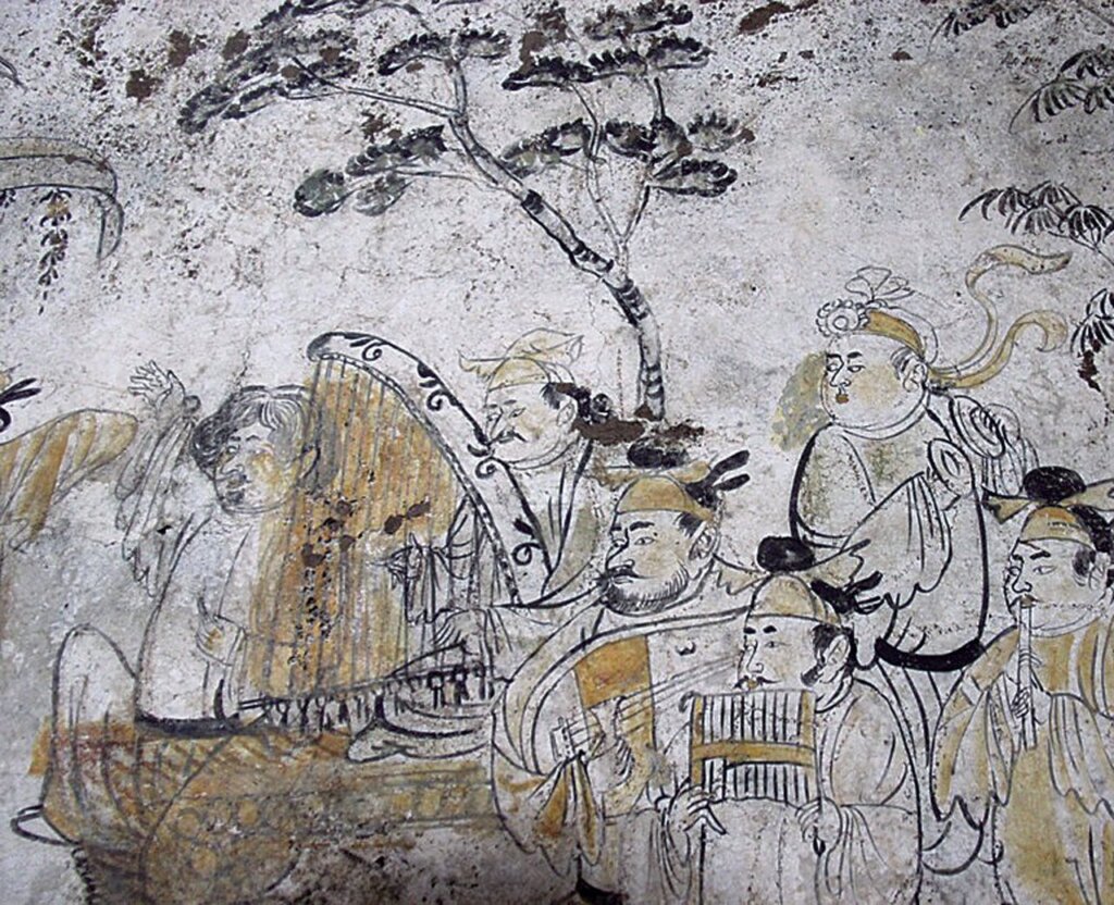 東壁樂舞圖，局部。