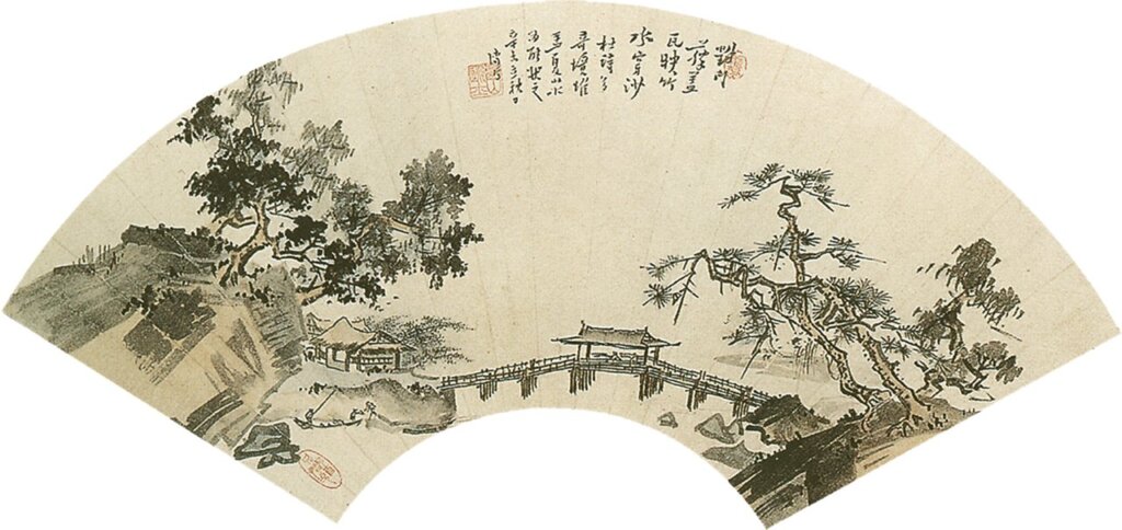 溥心畬〈杜甫詩意〉扇面，北京故宮博物院藏。