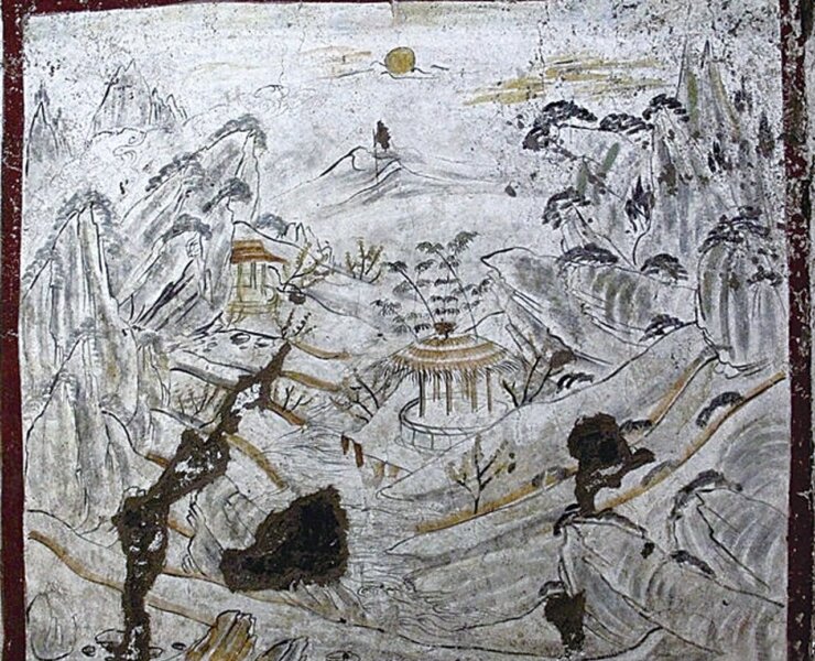 北壁山水屏風。