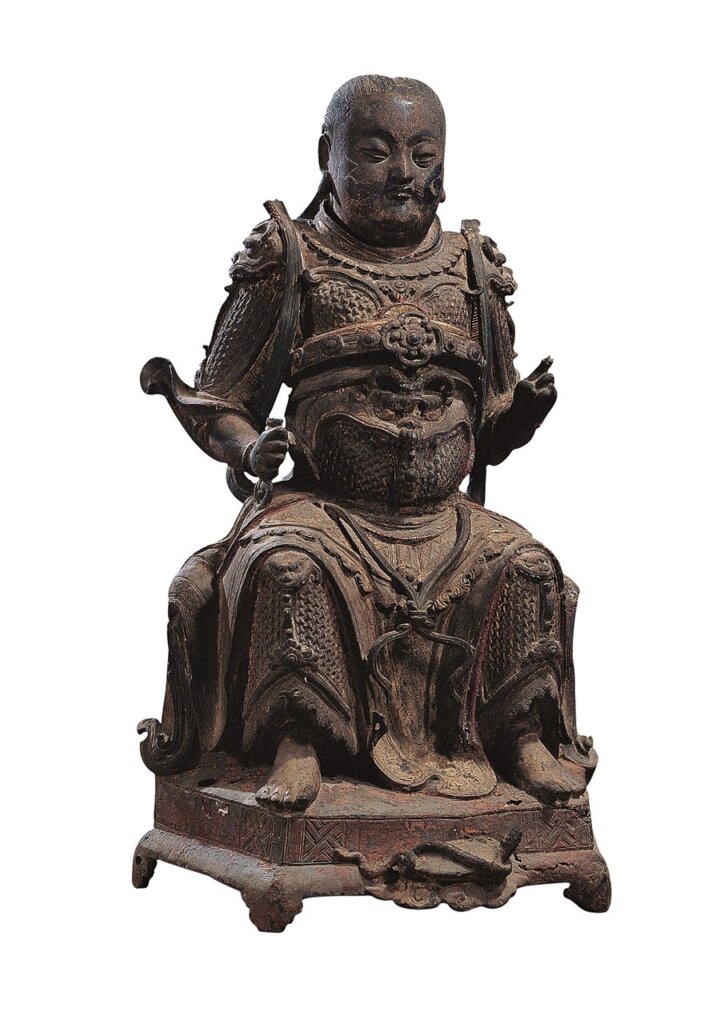 明〈銅鎏金真武坐像〉，通高55.3公分，武當博物館藏。