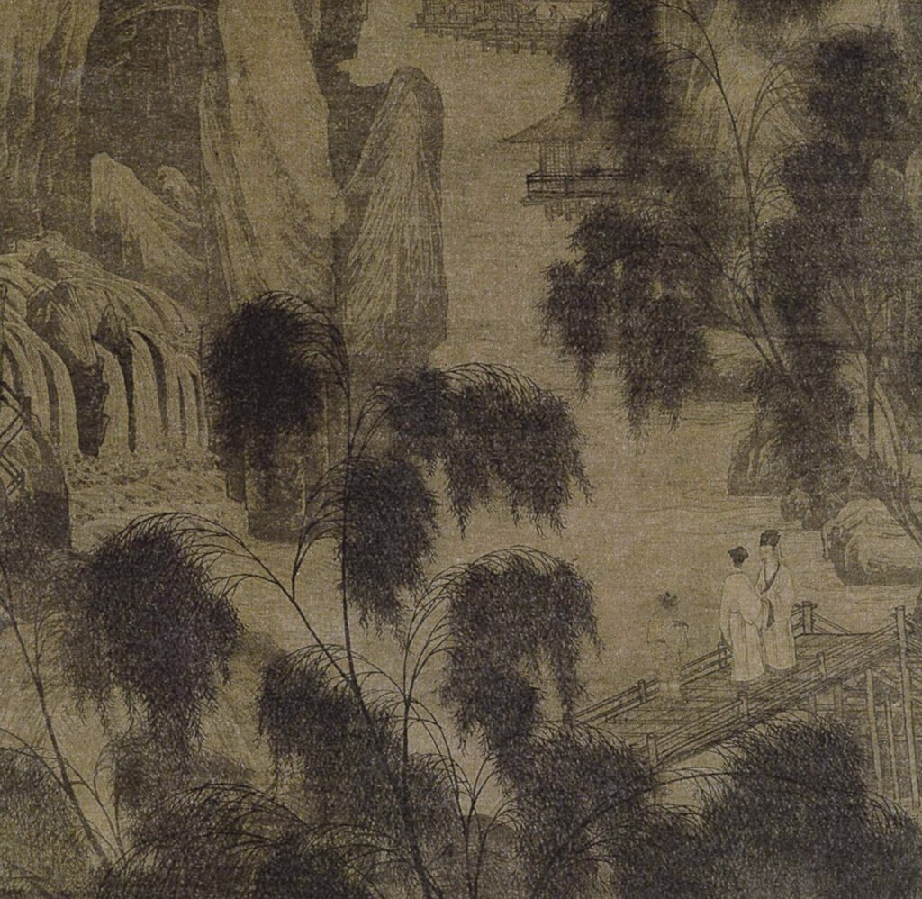 唐寅〈桐陰清夢圖〉軸，局部，北京故宮博物院藏。