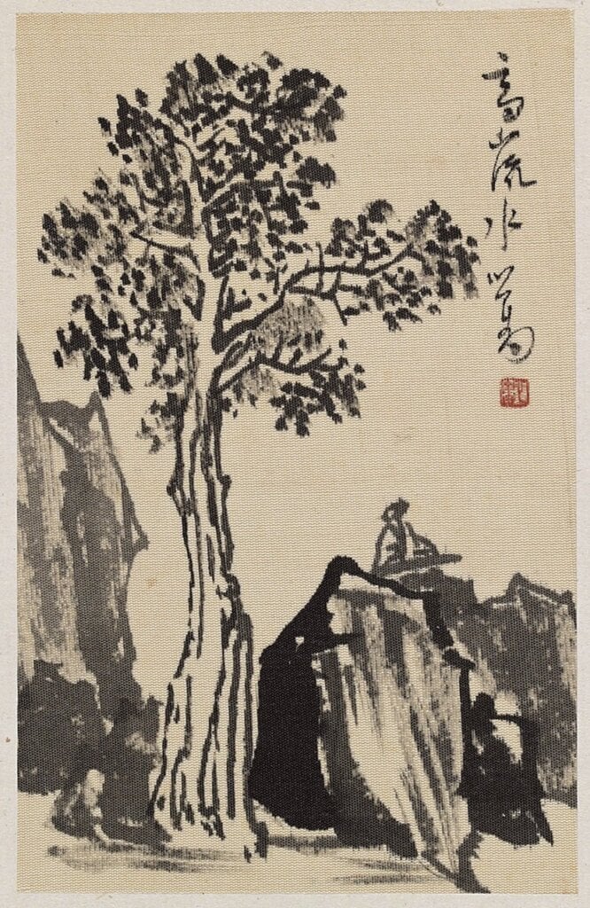 溥儒〈煮茶圖〉，紙本設色，89×53公分，私人收藏。