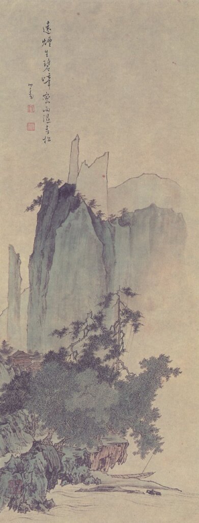 溥心畬〈碧嶂密雨〉軸，國立故宮博物院託管。