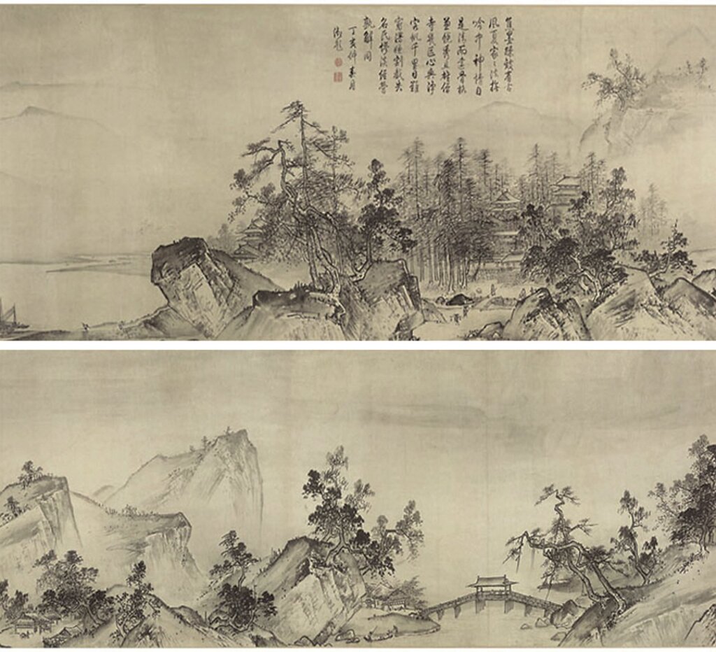 夏珪〈溪山清遠〉卷，局部，國立故宮博物院藏。