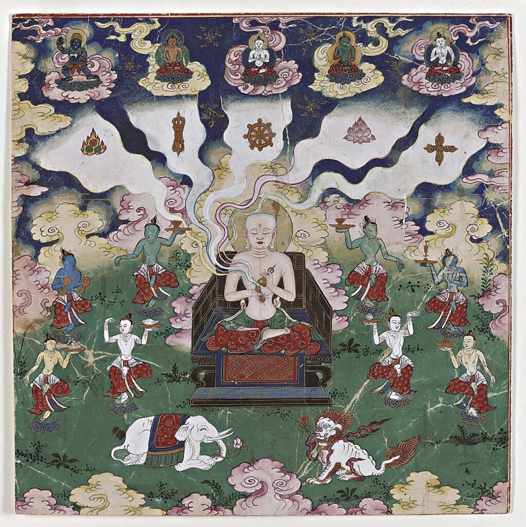 18〜19世紀〈普明大日如來觀修導引圖冊〉，第15開，比利時安特衛普水上博物館藏。
