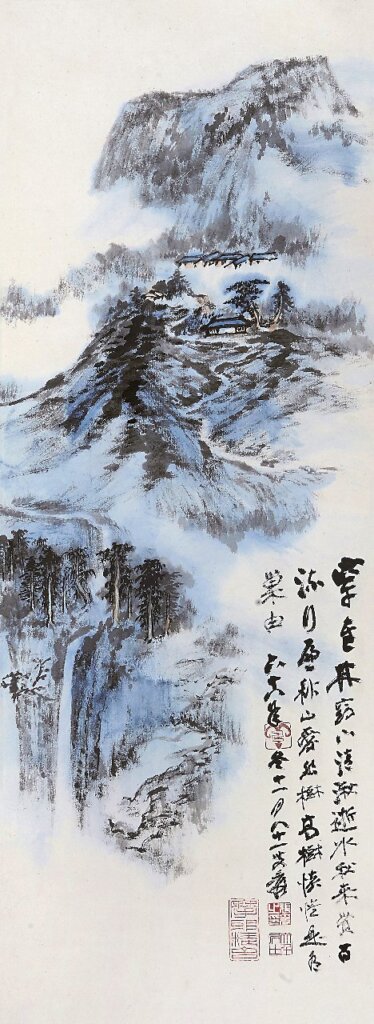張大千〈行遍秋山〉（左）、〈天際歸舟圖〉（右），皆以高價拍出。