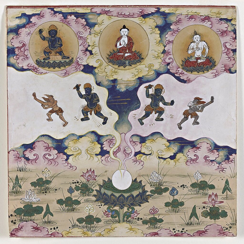 18〜19世紀〈普明大日如來觀修導引圖冊〉，第22開，比利時安特衛普水上博物館藏。